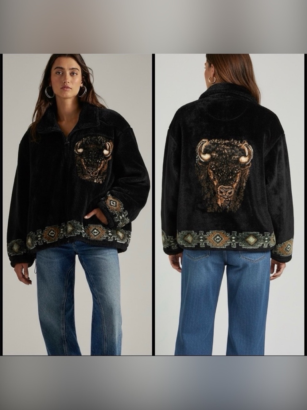 BEAR RIDGE OUTFITTERS Vintage RARE Full Zip Bison Fleece L